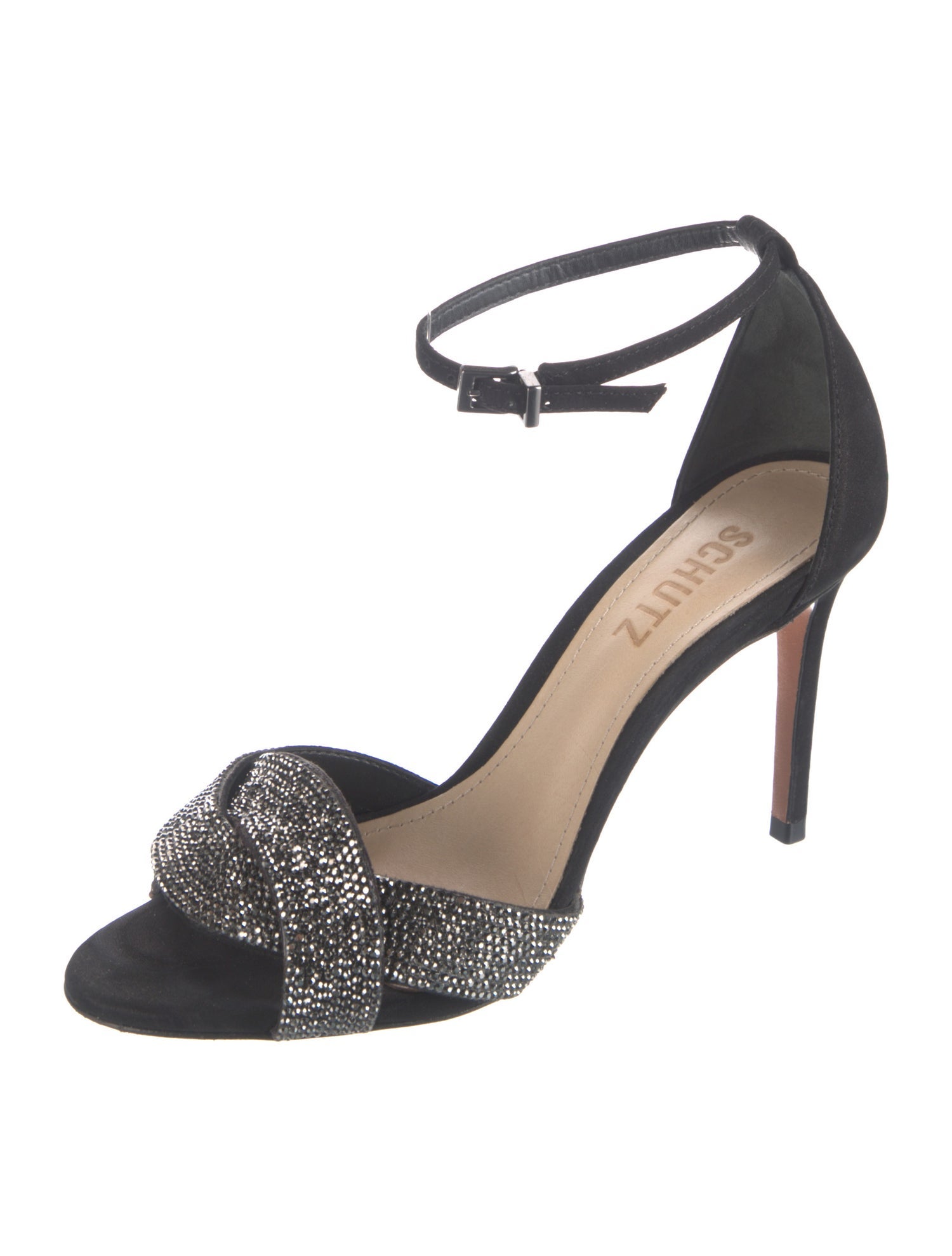 Schutz Suede Crystal Embellishments D'Orsay Pumps