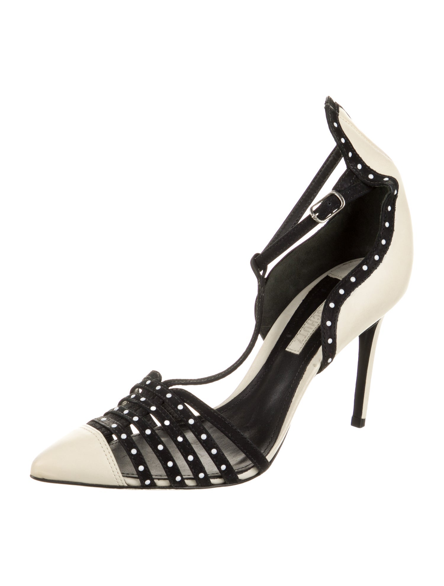 Schutz Leather Colorblock Pattern D'Orsay Pumps