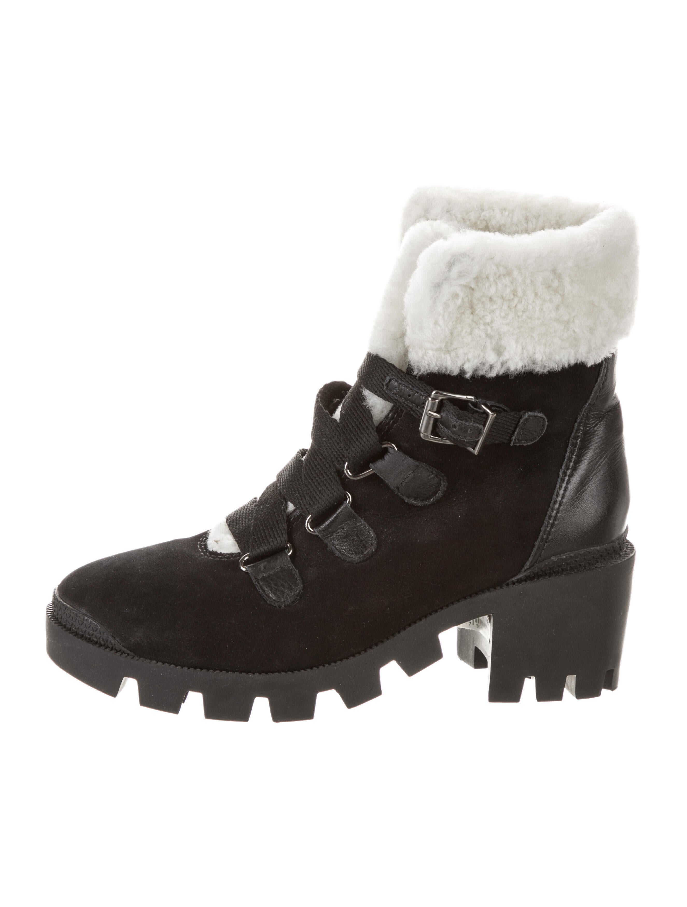 Schutz Suede Colorblock Pattern Combat Boots