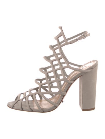 Schutz Sandals Suede Cutout Accent 10