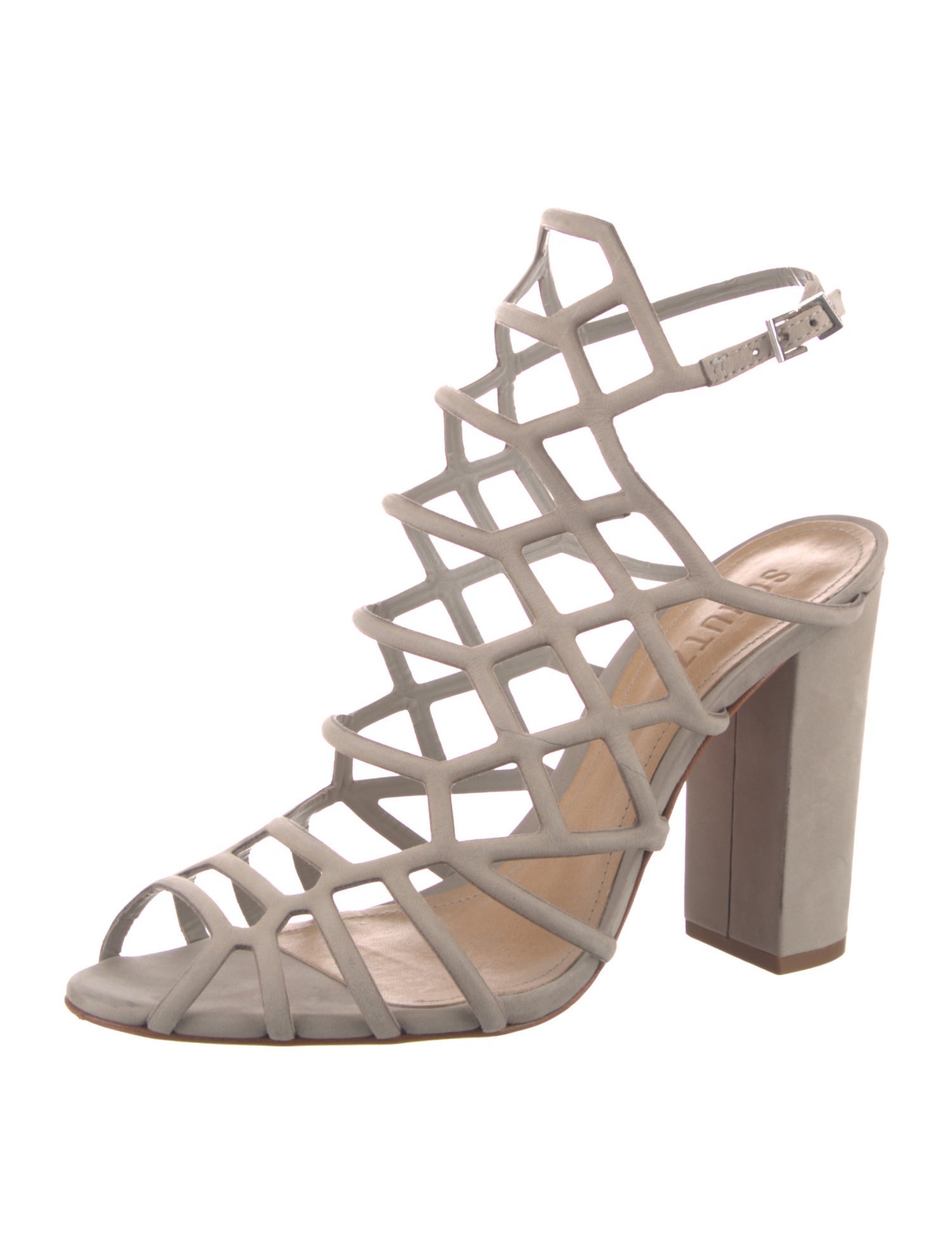 Schutz Suede Cutout Accent Sandals