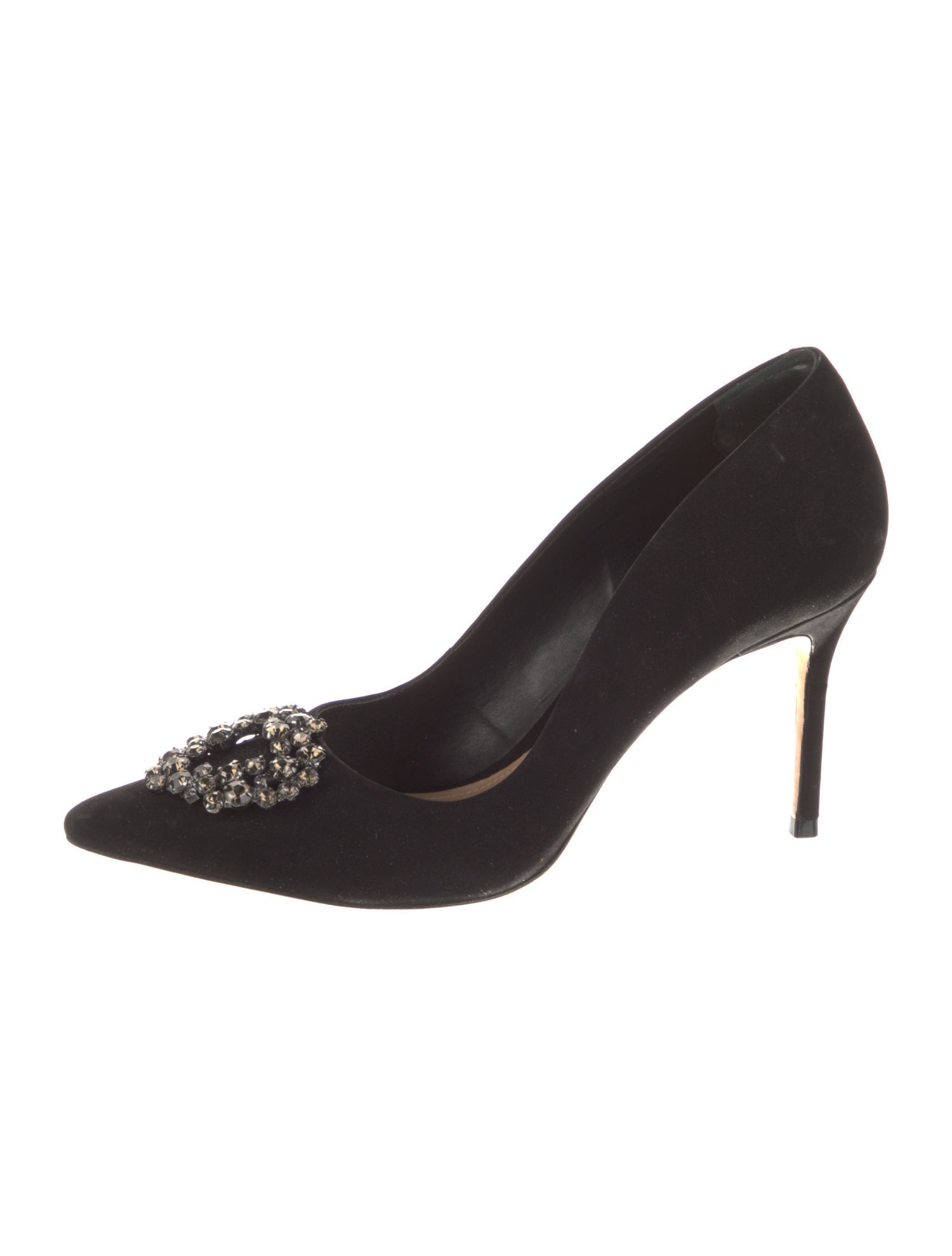 Schutz Suede Crystal Embellishments Pumps