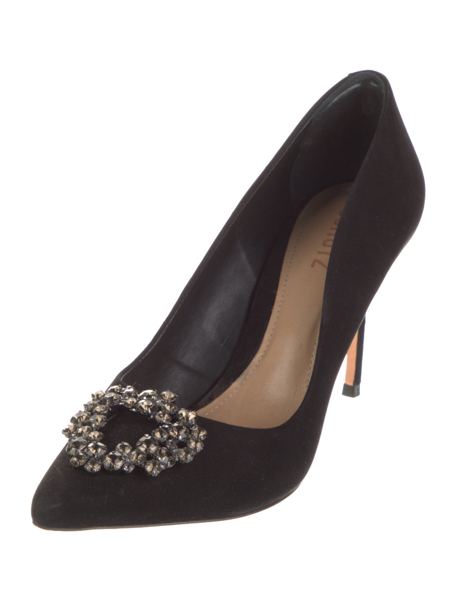 Schutz Suede Crystal Embellishments Pumps