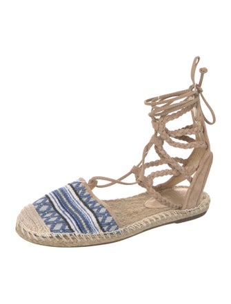 Schutz Canvas Striped Slingback Flats