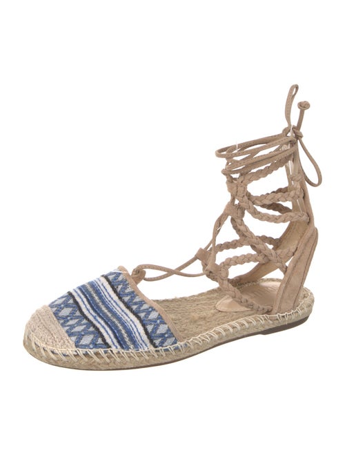 Schutz Canvas Striped Slingback Flats