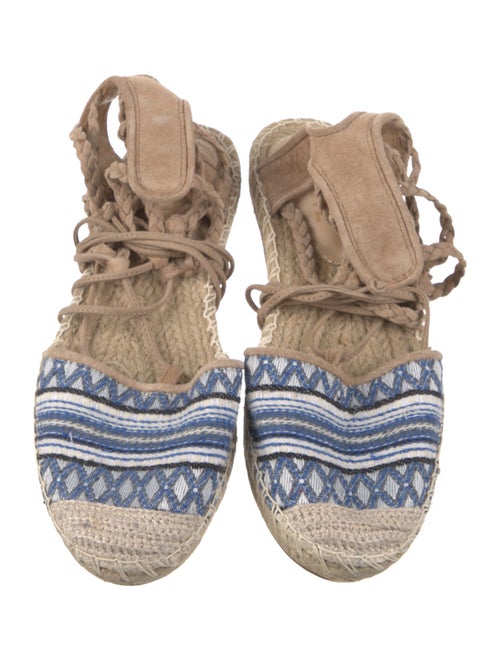 Schutz Canvas Striped Slingback Flats