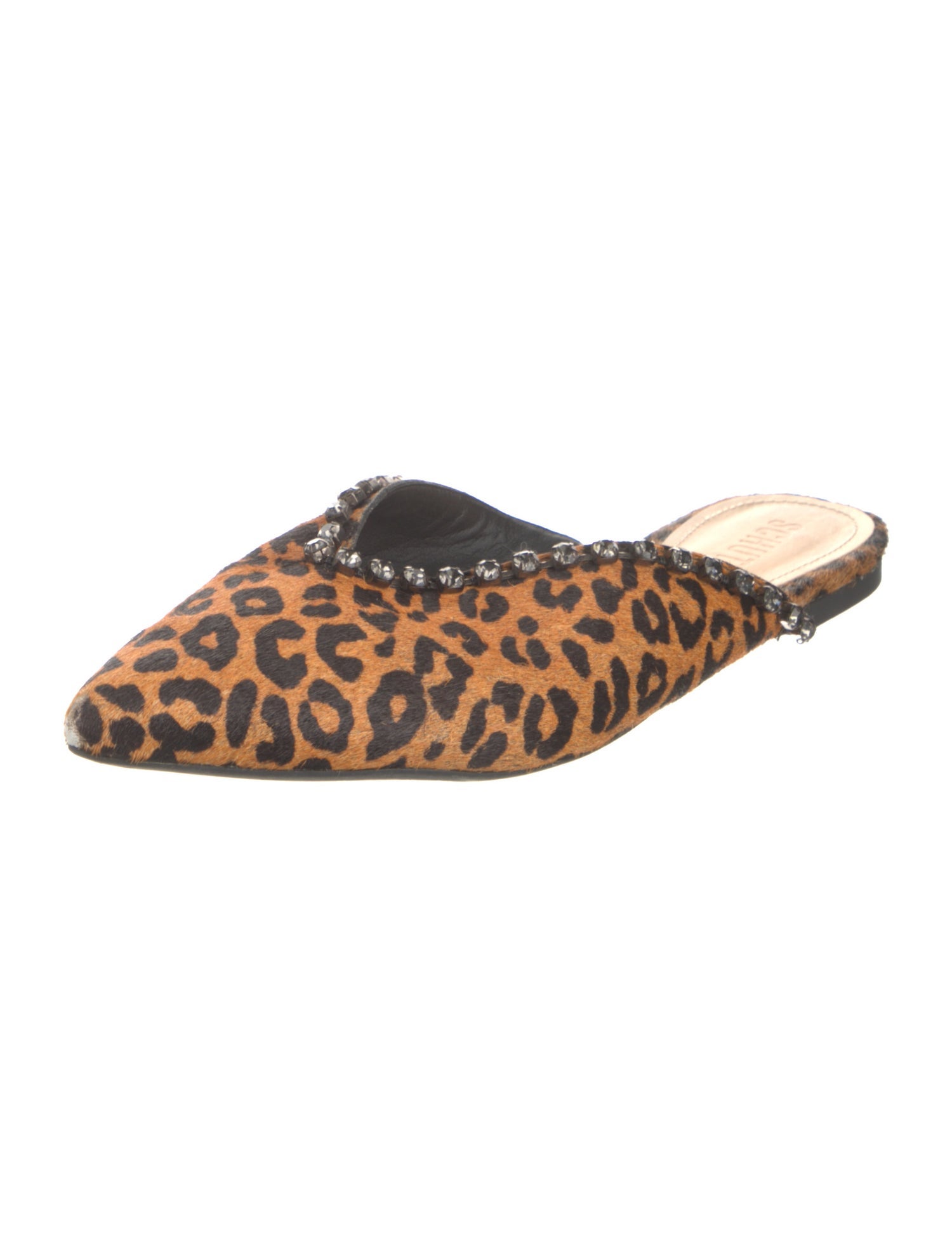 Schutz Ponyhair Animal Print Mules