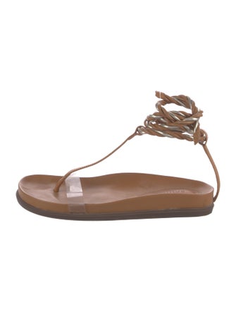 Schutz Leather T-Strap Sandals