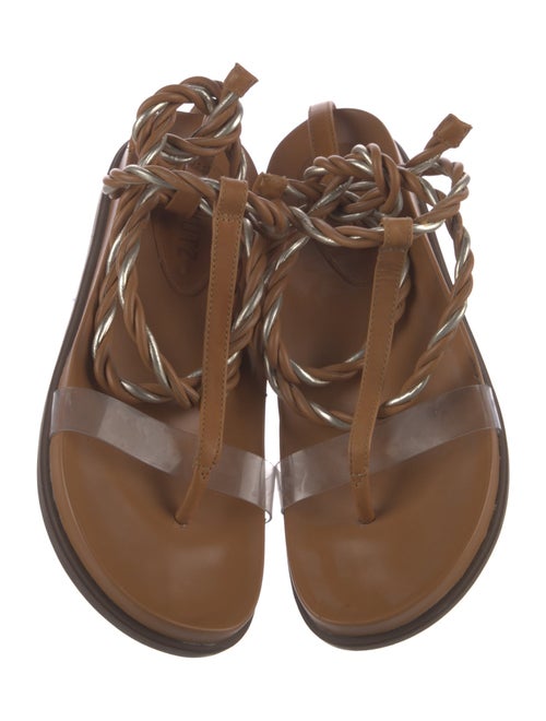 Schutz Leather T-Strap Sandals