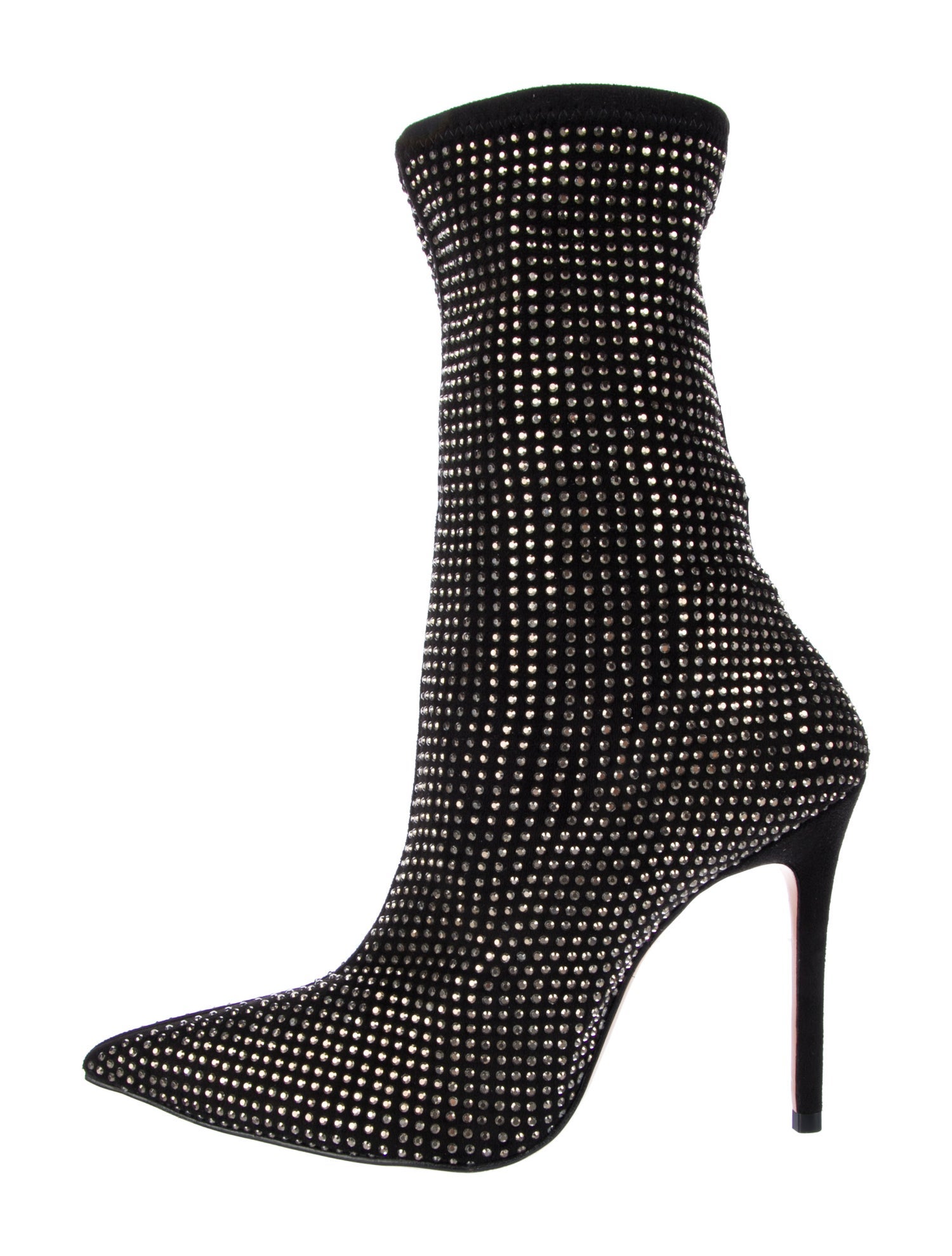 Schutz Suede Crystal Embellishments Sock Boots