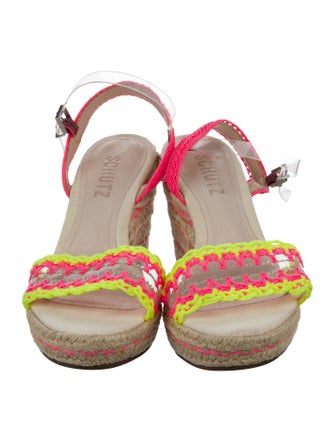 Schutz PVC Colorblock Pattern Espadrilles