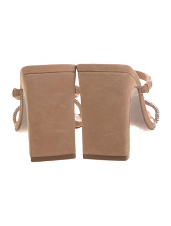 Schutz Suede Crystal Embellishments Slides