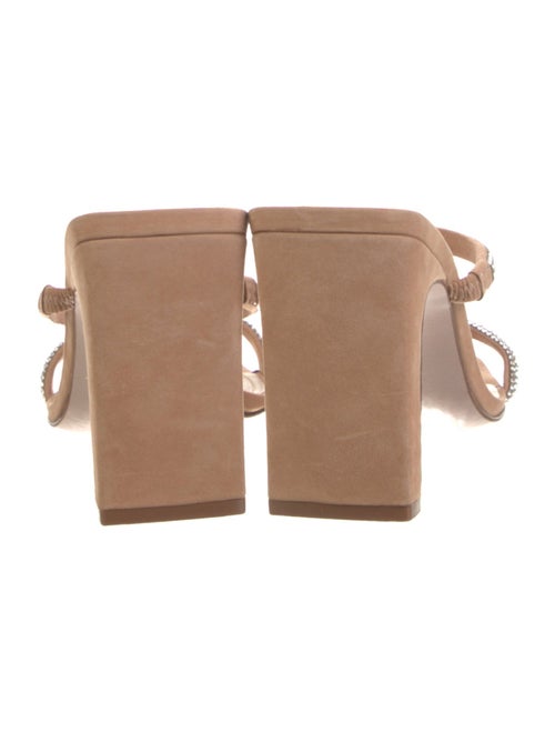 Schutz Suede Crystal Embellishments Slides