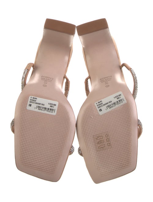 Schutz Suede Crystal Embellishments Slides
