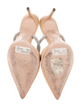 Schutz Suede Crystal Embellishments Slides