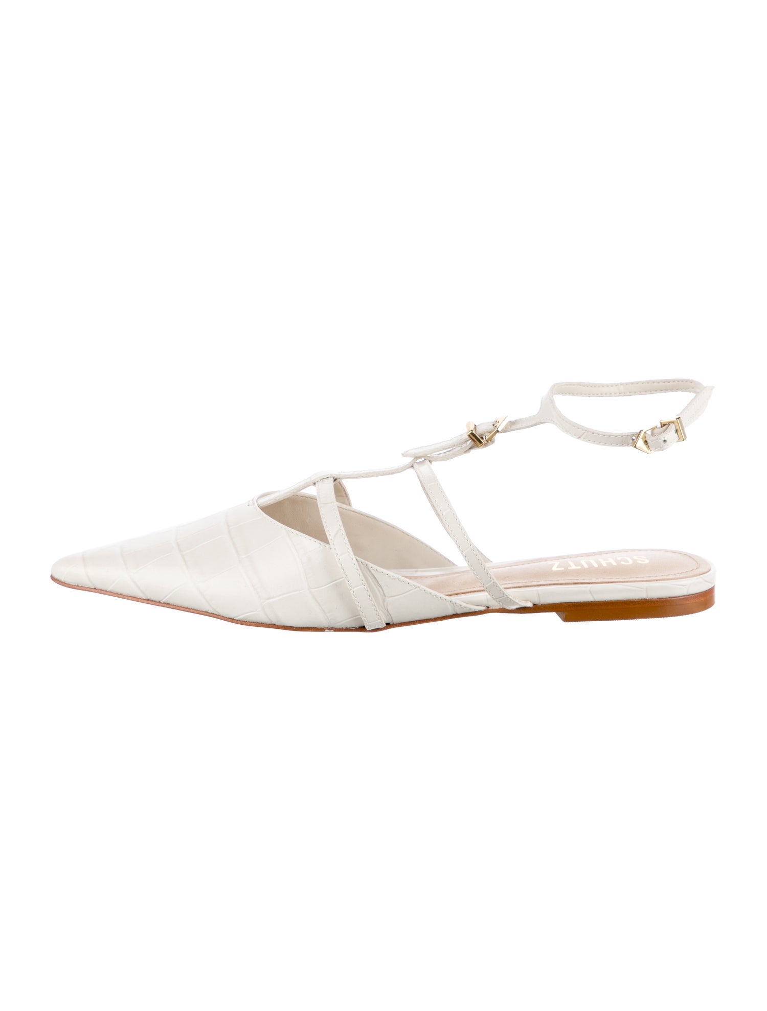 Schutz Leather Slingback Flats