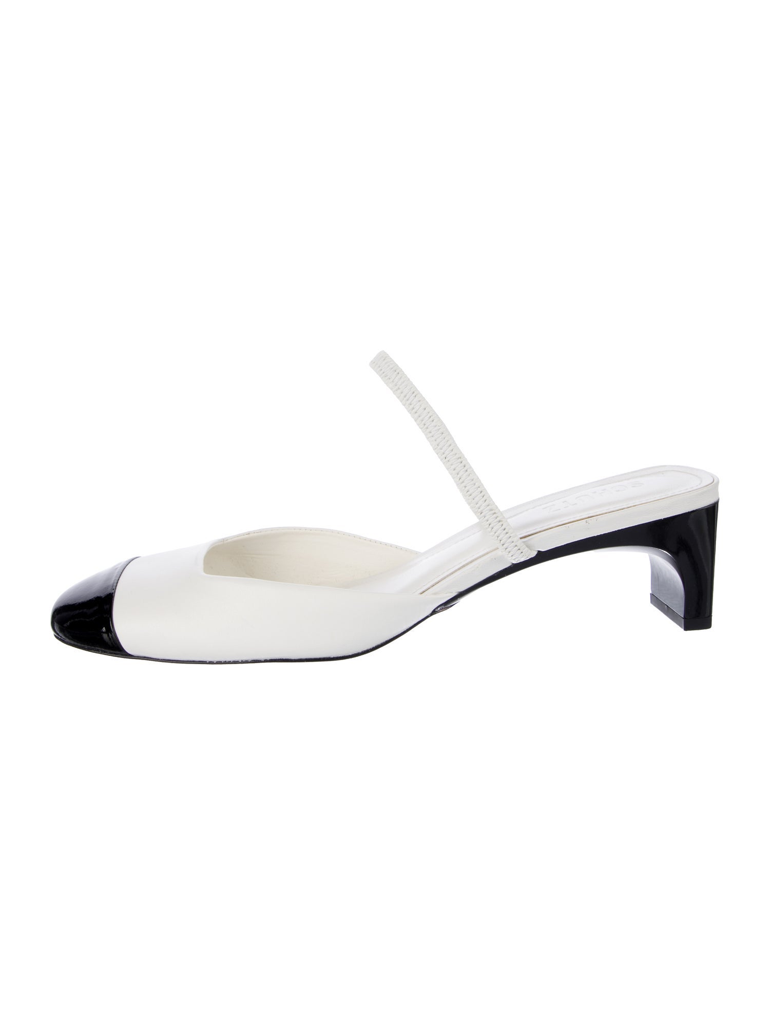 Schutz Leather Colorblock Pattern Mules
