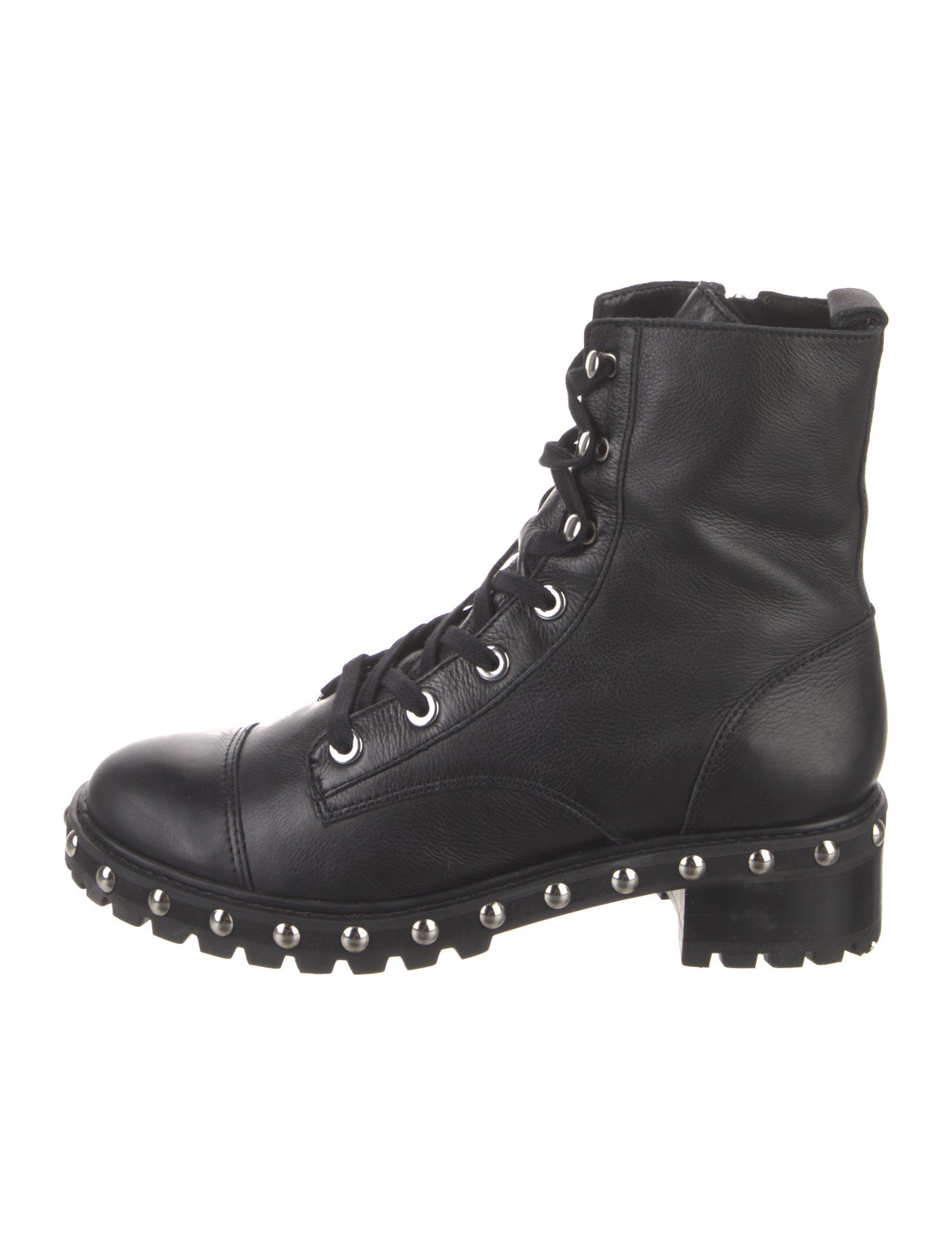 Schutz Leather Studded Accents Combat Boots