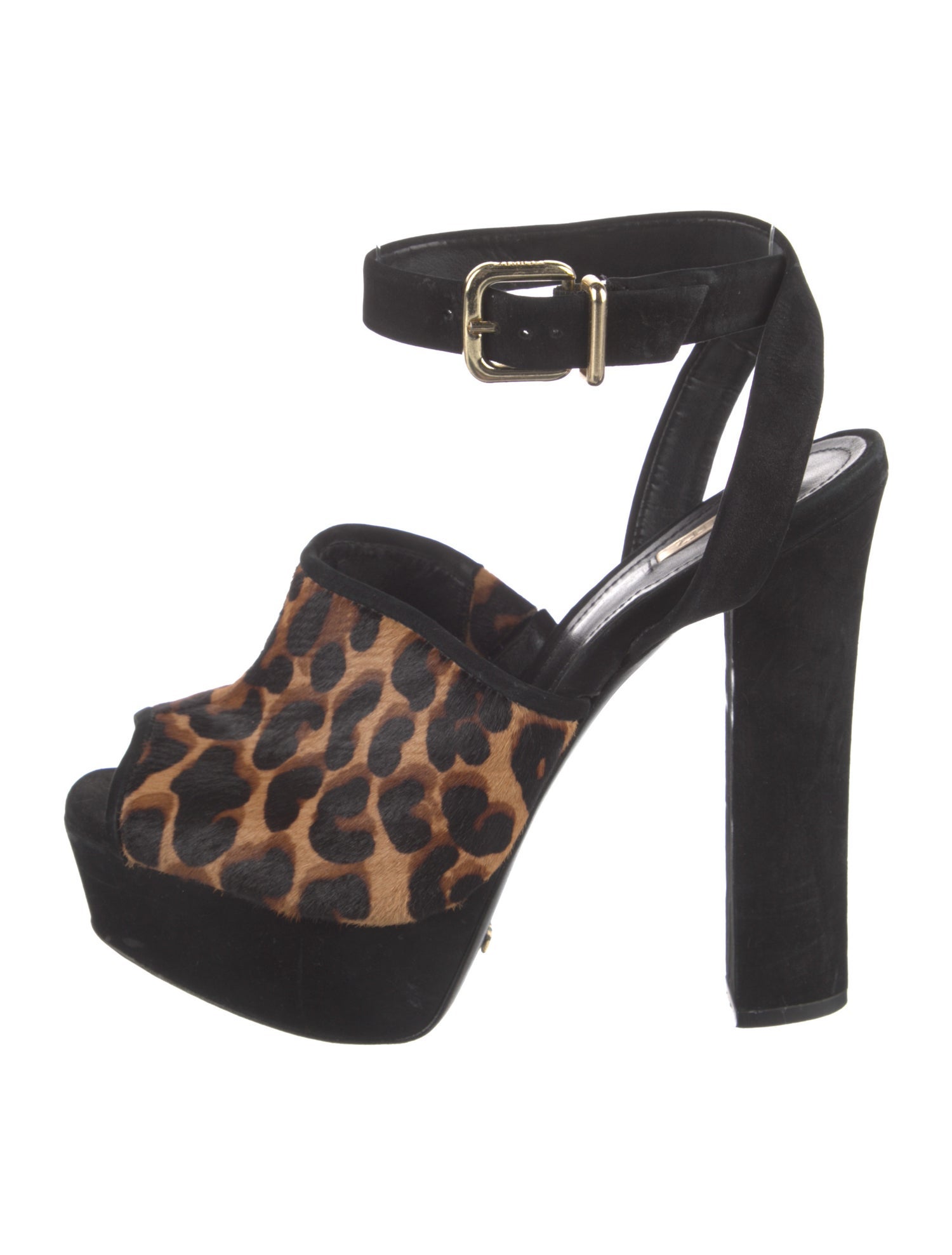 Schutz Calf Hair Animal Print Slingback Pumps