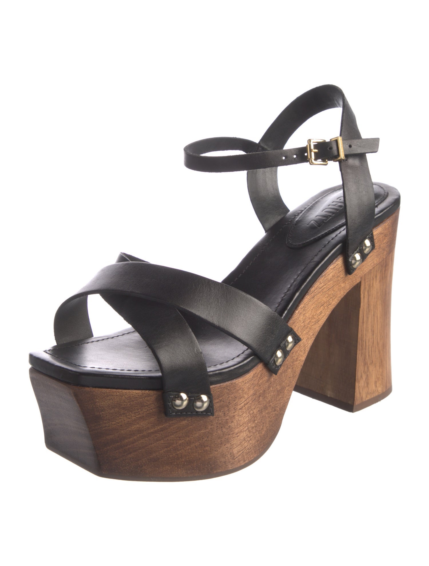 Schutz Leather Slingback Sandals