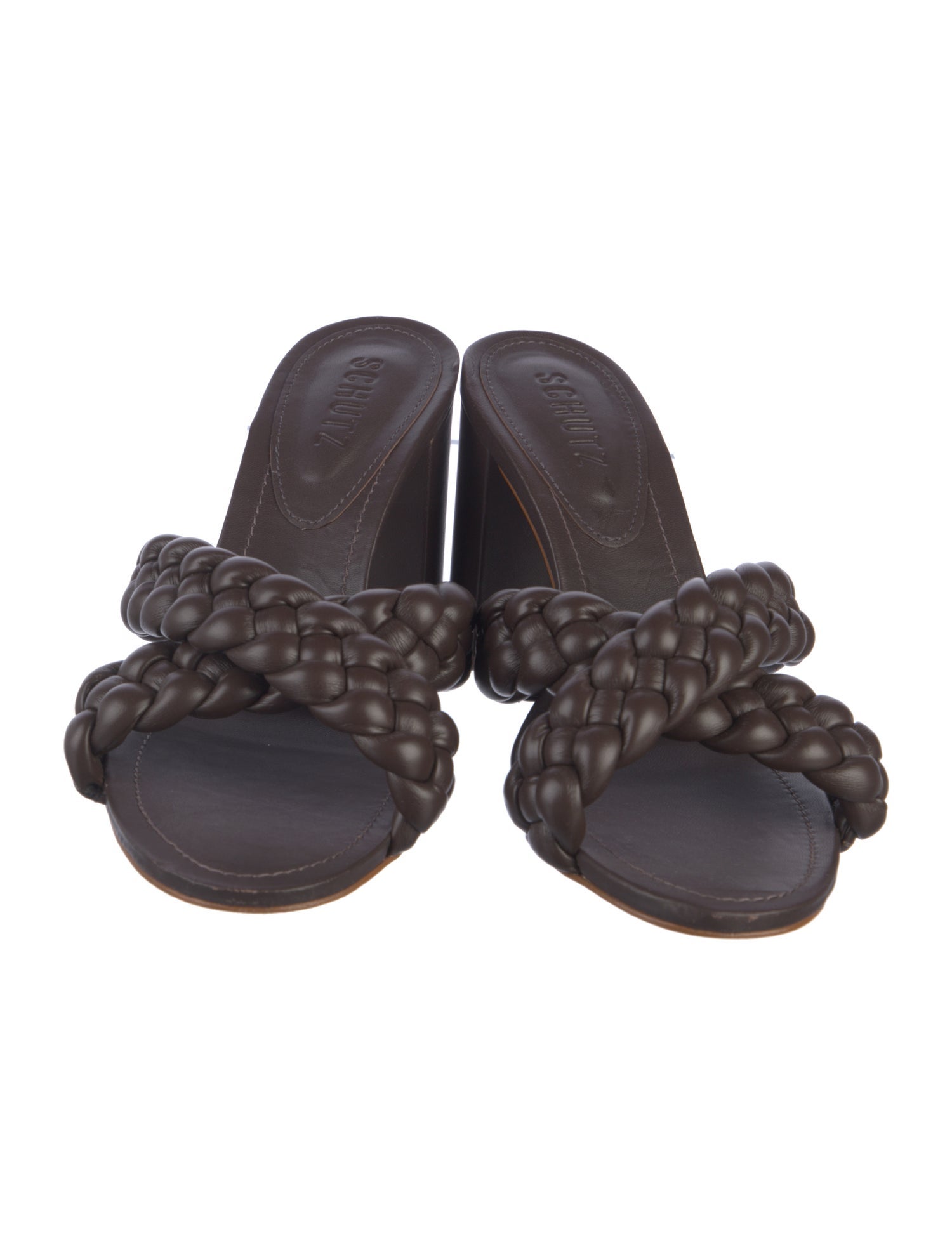 Schutz Leather Slides