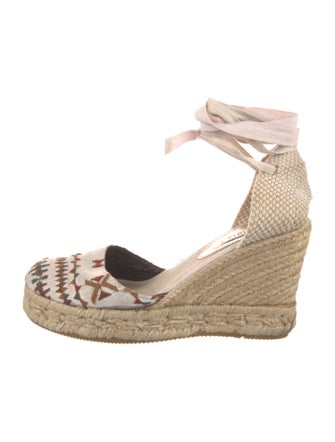 Schutz Canvas Patterned D'Orsay Pumps