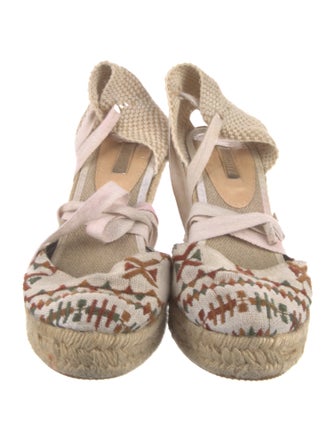 Schutz Canvas Patterned D'Orsay Pumps