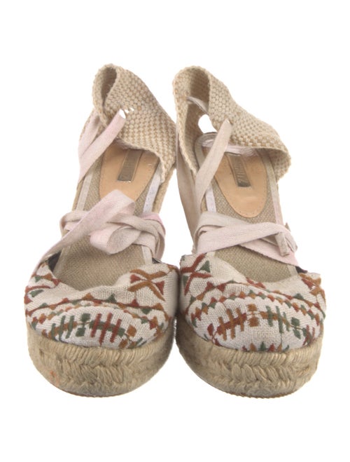 Schutz Canvas Patterned D'Orsay Pumps