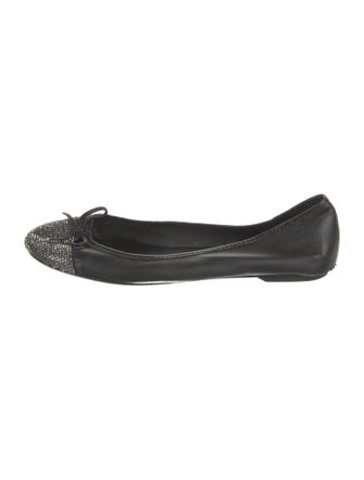 Schutz Leather Bow Accents Ballet Flats