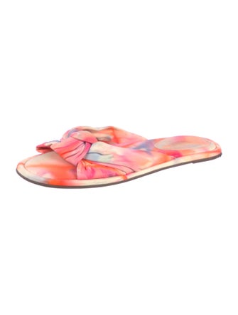 Schutz Leather Printed Slides