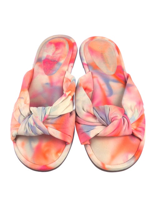 Schutz Leather Printed Slides