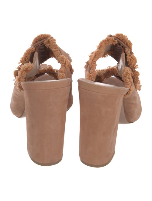 Schutz Suede Raw-Edge Trim Mules