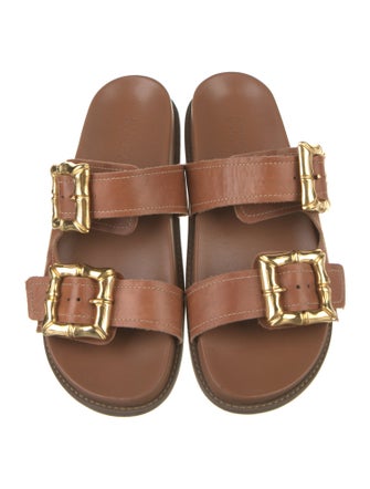 Schutz Leather Slides