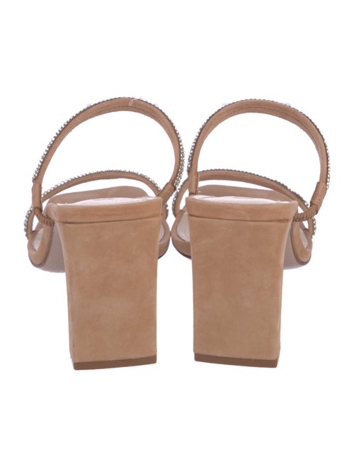 Schutz Suede Crystal Embellishments Slides