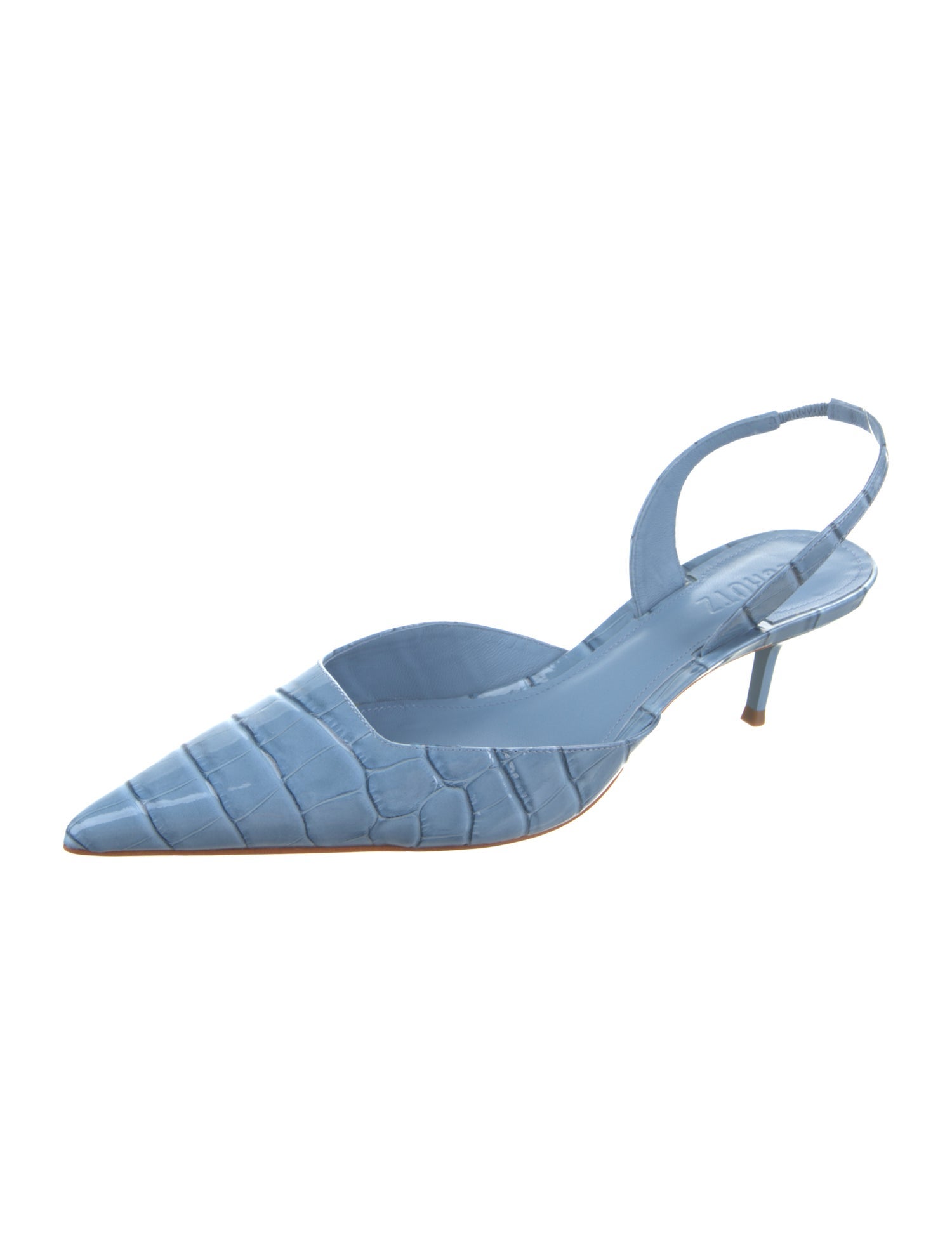 Schutz Patent Leather Animal Print Slingback Pumps