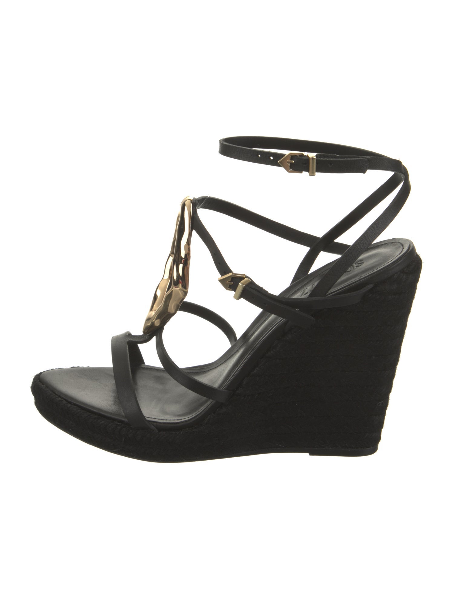 Schutz Leather Braided Accents Sandals