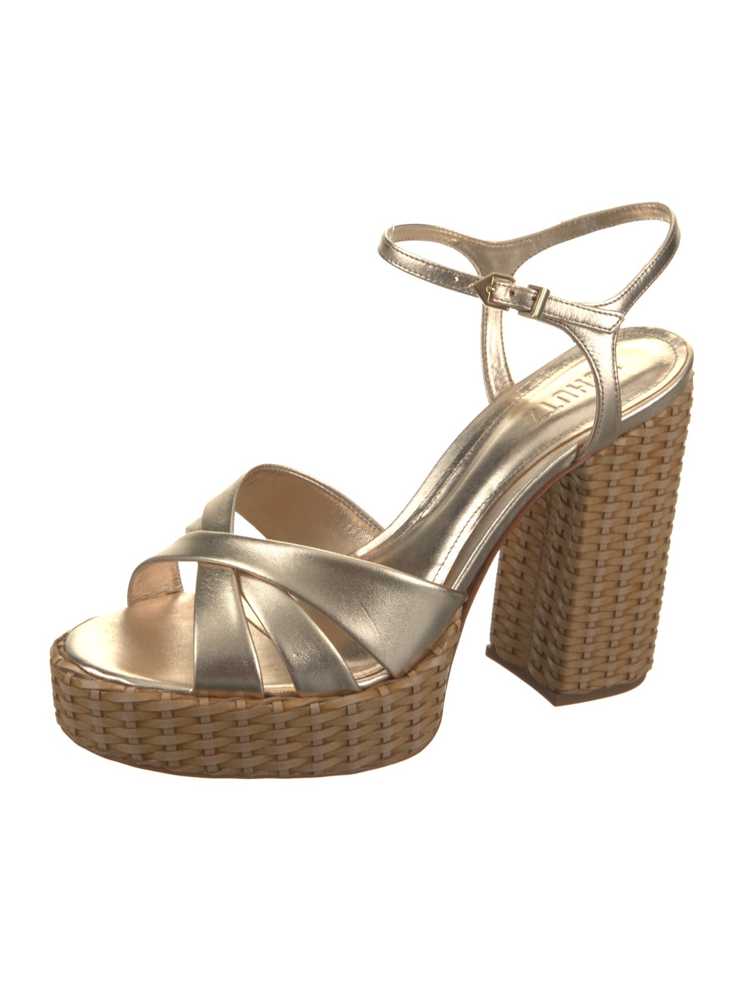 Schutz Leather Cutout Accent Espadrilles