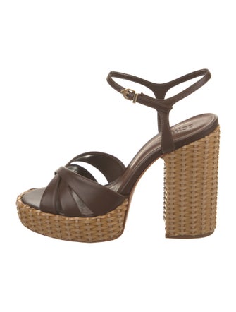 Schutz Leather Cutout Accent Espadrilles