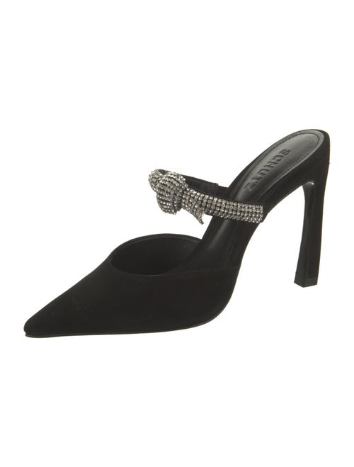 Schutz Suede Crystal Embellishments Mules