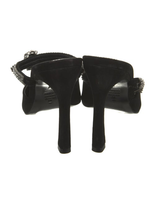 Schutz Suede Crystal Embellishments Mules