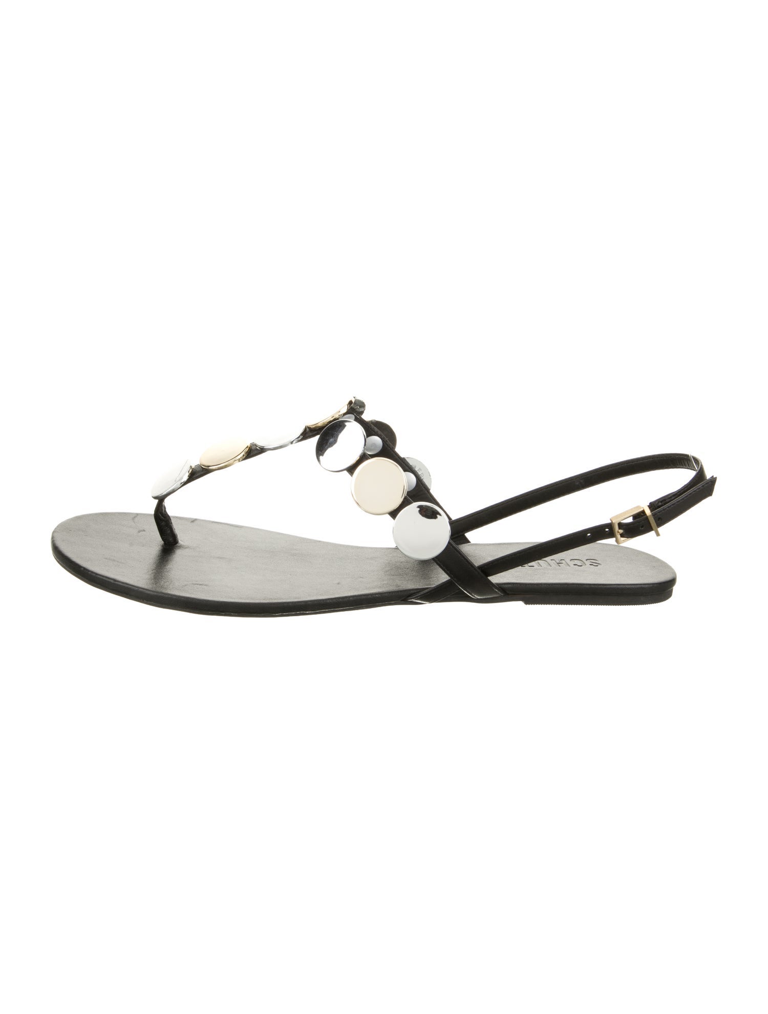 Schutz Leather T-Strap Sandals
