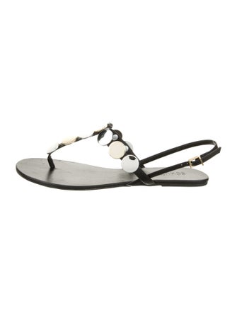 Schutz Leather T-Strap Sandals