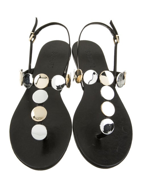 Schutz Leather T-Strap Sandals
