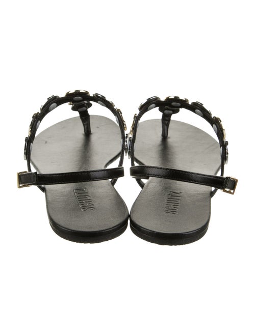 Schutz Leather T-Strap Sandals