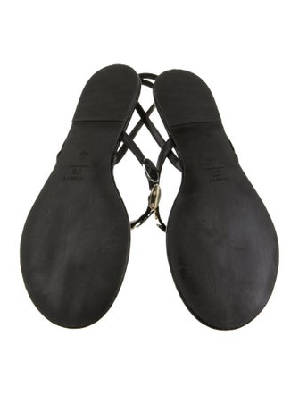 Schutz Leather T-Strap Sandals