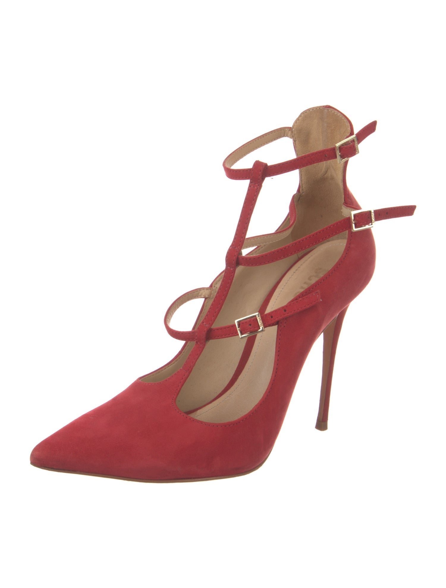 Schutz Suede T-Strap Pumps