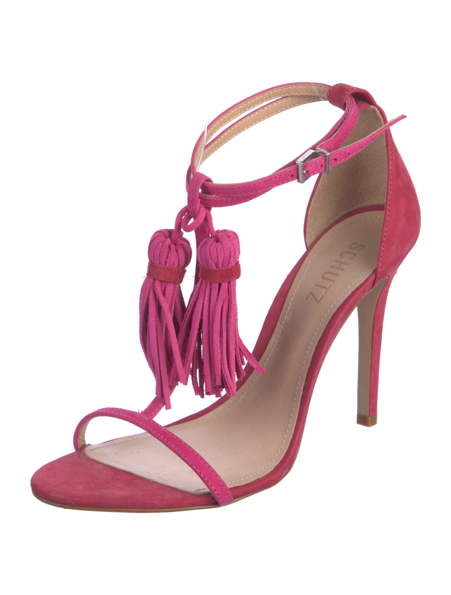Schutz Suede T-Strap Sandals