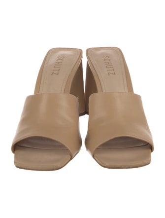 Schutz Leather Slides