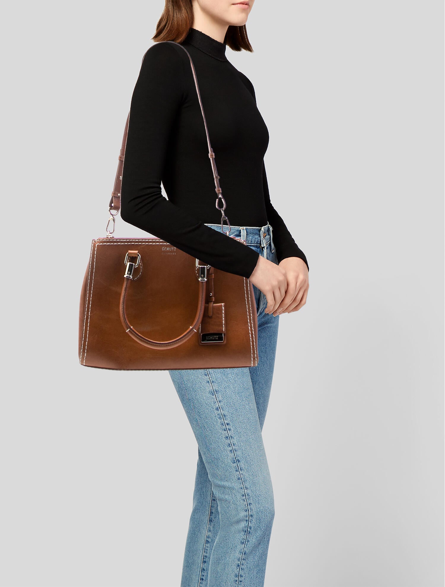 Schutz Leather Shoulder Bag