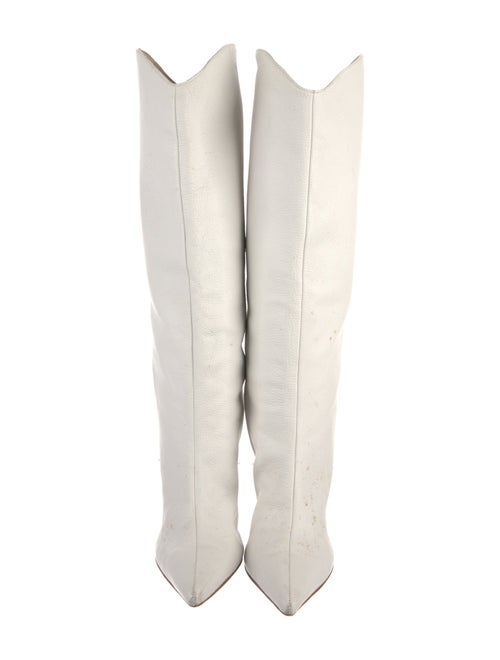 Schutz Leather Colorblock Pattern Boots